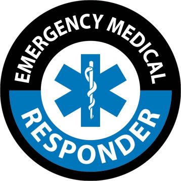 EMERGENCY MEDICAL RESPONDER HARD HAT LABEL