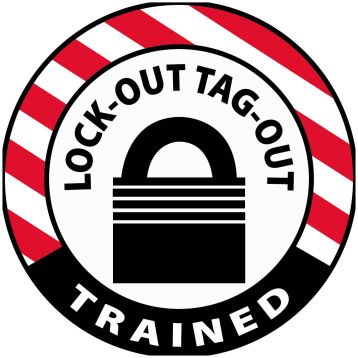 LOCK-OUT TAG-OUT TRAINED HARD HAT LABEL