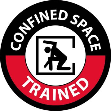 CONFINED SPACE TRAINED HARD HAT LABEL