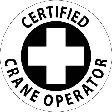 CERTIFIED CRANE OPERATOR HARD HAT EMBLEM