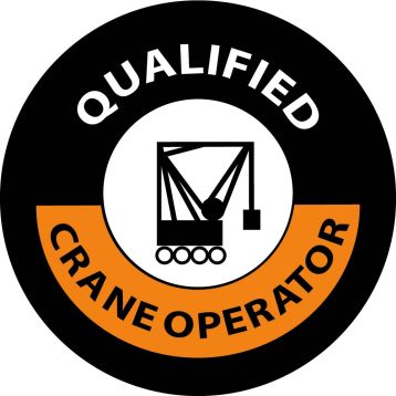 QUALIFIED CRANE OPERATOR HARD HAT EMBLEM