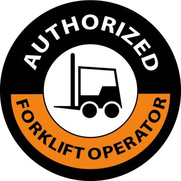 AUTHORIZED FORKLIFT OPERATOR HARD HAT LABEL