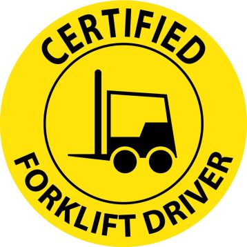 CERTIFIED FORKLIFT DRIVER LABEL