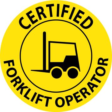 CERTIFIED FORKLIFT DRIVER LABEL