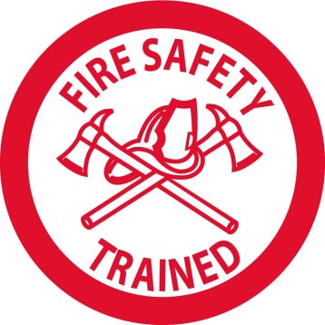 FIRE SAFETY TRAINED HARD HAT LABEL