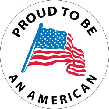 PROUD TO BE AN AMERICAN HARD HAT EMBLEM