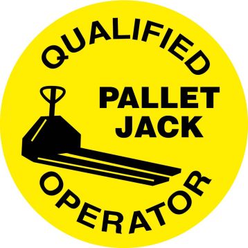 QUALIFIED PALLET JACK OPERATOR HARD HAT EMBLEM