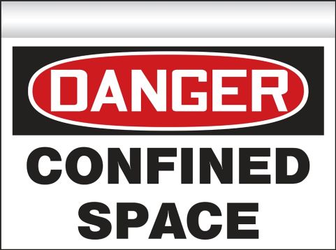 OSHA Danger Hanging Doorway Sign: Confined Space