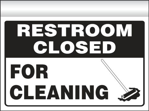 Hanging Doorway Sign: Restroom Closed For Cleaning