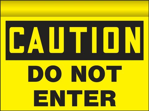 OSHA Caution Hanging Doorway Sign: Do Not Enter