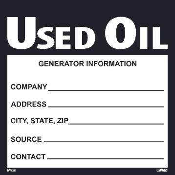 USE OIL HAZMAT LABEL