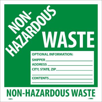 NON-HAZARDOUS WASTE HAZMAT LABEL
