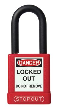 PLASTIC BODY ALUMINUM PADLOCKS WITH DIELECTRIC POLY-WRAP STEEL SHACKLE