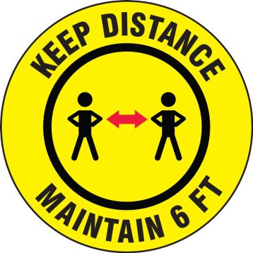 Keep Distance Maintain 6 FT