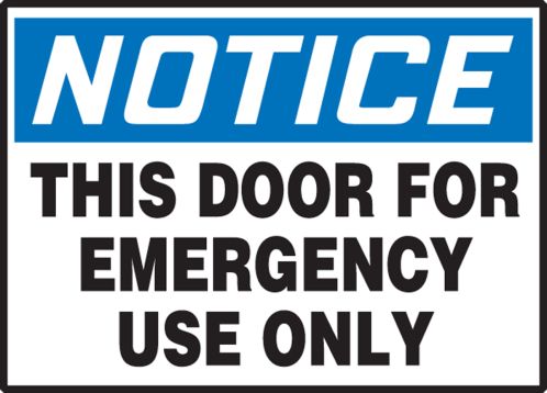 THIS DOOR FOR EMERGENCY USE ONLY