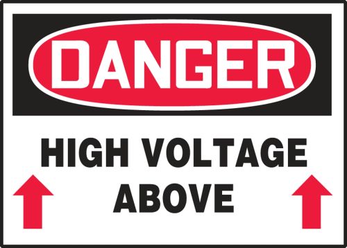 HIGH VOLTAGE ABOVE (ARROW UP)