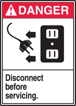 DISCONNECT BEFORE SERVICING (W/GRAPHIC)