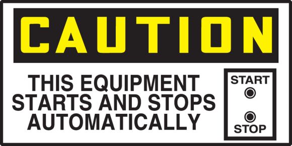 THIS EQUIPMENT STARTS AND STOPS AUTOMATICALLY (W/GRAPHIC)