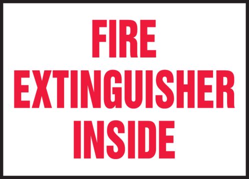 FIRE EXTINGUISHER INSIDE<BR><BR>