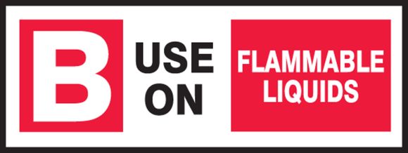 B USE ON FLAMMABLE LIQUIDS
