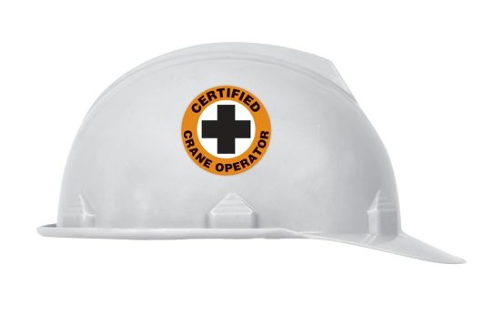 Certified Crane Operator Hard Hat Decal Sticker Lift Truck Safety Label 