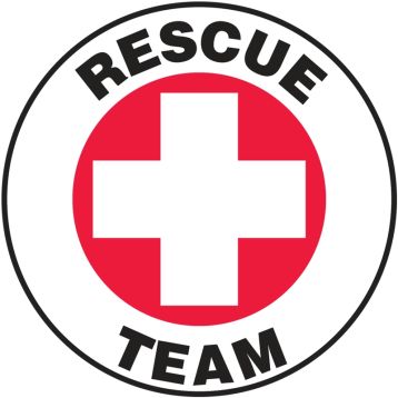 Safety Label, Legend: RESCUE TEAM