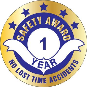 SAFETY AWARD NO LOST TIME ACCIDENTS ____YEARS