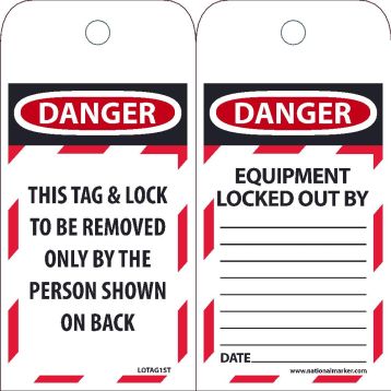 DANGER THIS TAG & LOCK TO BE REMOVED ONL