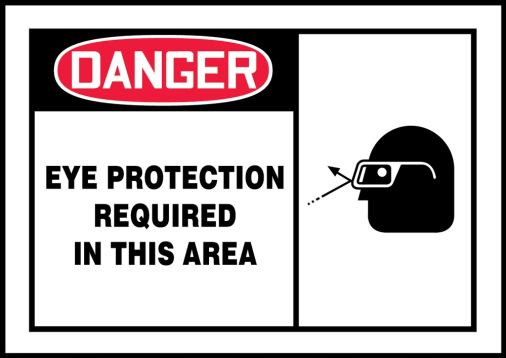 EYE PROTECTION REQUIRED IN THIS AREA (W/GRAPHIC)