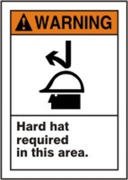 HARD HAT REQUIRED IN THIS AREA (W/GRAPHIC)