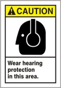 WEAR HEARING PROTECTION IN THIS AREA (W/GRAPHIC)