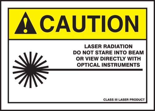 CAUTION LASER RADIATION DO NOT STARE INTO BEAM OR VIEW DIRECTLY WITH OPTICAL INSTRUMENTS