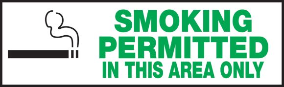 SMOKING PERMITTED IN THIS AREA ONLY (W/GRAPHIC)