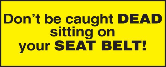 DON'T BE CAUGHT DEAD SITTING ON YOUR SEAT BELT!