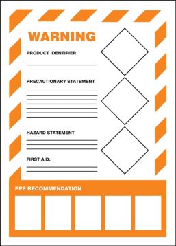 GHS Secondary Container Labels - WARNING