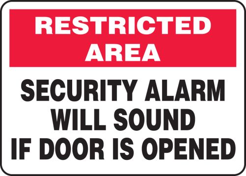 Security Alarm Will Sound If Door Is Opened