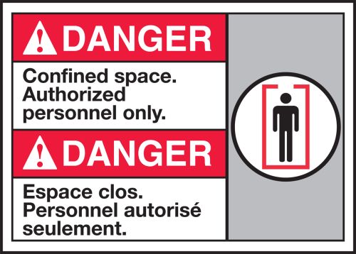 DANGER CONFINED SPACE AUTHORIZED PERSONNEL ONLY (W/GARPHIC)