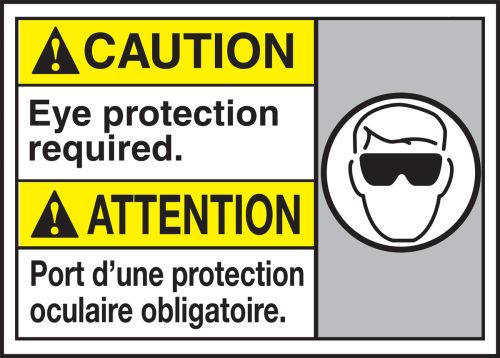 CAUTION EYE PROTECTION REQUIRED (W/GRAPHIC)