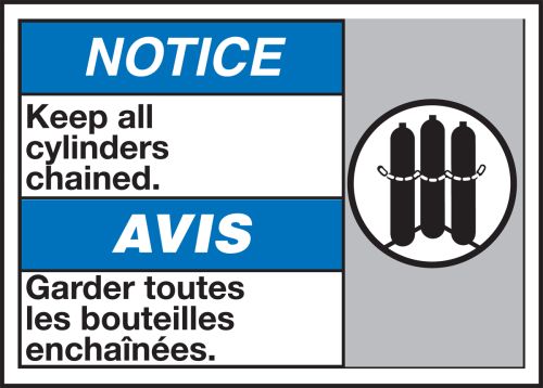NOTICE KEEP ALL CYLINDERS CHAINED (W/GRAPHIC)