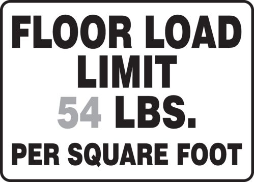 FLOOR LOAD LIMIT ___ LBS. PER SQUARE FOOT