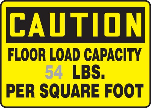 FLOOR LOAD CAPACITY ___ LBS PER SQUARE FOOT