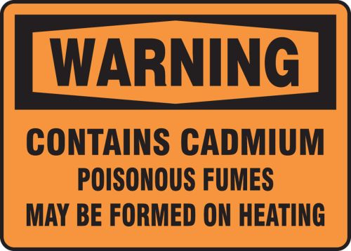 WARNING CONTAINS CADMIUM POISONOUS FUMES MAY BE FORMED ON HEATING 