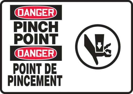 DANGER PINCH POINT (BILINGUAL FRENCH - DANGER POINT DE PINCEMENT)