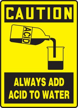 ALWAYS ADD ACID TO WATER (W/GRAPHIC)