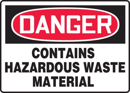 CONTAINS HAZARDOUS WASTE MATERIAL