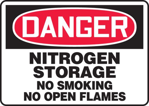 NITROGEN STORAGE NO SMOKING NO OPEN FLAMES