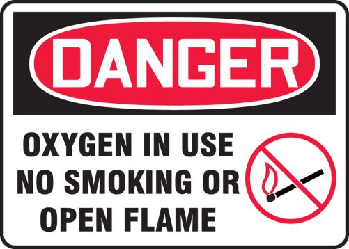 OXYGEN IN USE NO SMOKING OR OPEN FLAME (W/GRAPHIC)