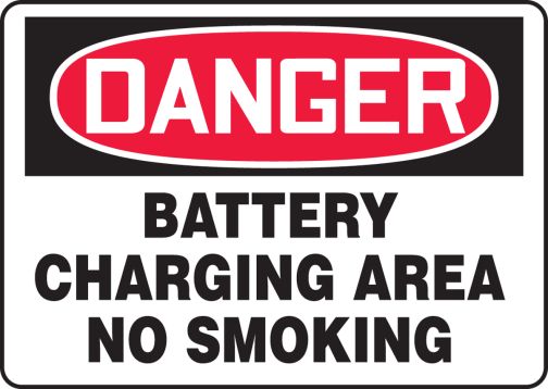 BATTERY CHARGING AREA NO SMOKING