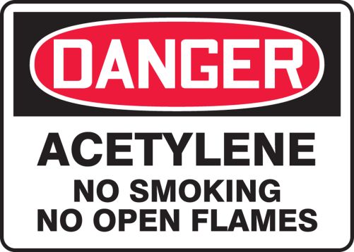 ACETYLENE NO SMOKING NO OPEN FLAMES
