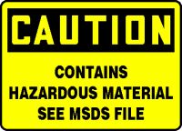 CONTAINS HAZARDOUS MATERIAL SEE MSDS FILE